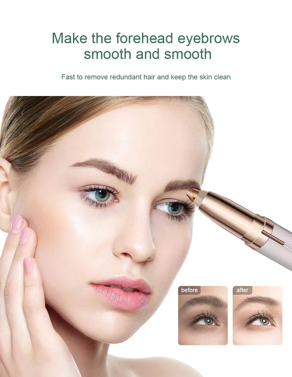 USB Charging Electric Eyebrow Trimmer Makeup Painless Epilator Facial Hair Remover Women Depilator Pen Shaver Beauty Razors